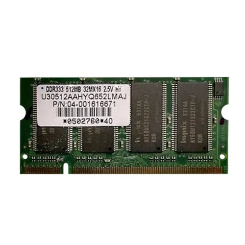 04-001616671 Asus 512MB DDR-333MHz PC2700 Non-ECC Unbuffered SODIMM CL2.5 2Rx8 2.5V 200-Pin Memory Module