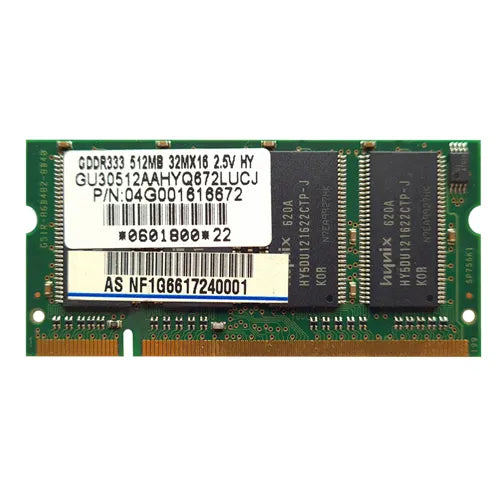 04G001616672 Asus 512MB DDR-333MHz PC2700 Non-ECC Unbuffered SODIMM CL2.5 2Rx8 2.5V 200-Pin Memory Module