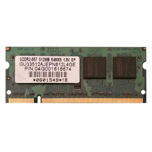 04G001616674 Asus 512MB DDR2-667MHz PC2-5300 Non-ECC Unbuffered SODIMM CL5 1Rx8 1.8V 200-Pin Memory Module