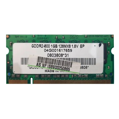 04G001617659 Asus 1GB DDR2-800MHz PC2-6400 Non-ECC Unbuffered SODIMM CL6 2Rx8 1.8V 200-Pin Memory Module