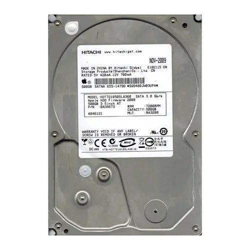 0A38673 Apple 500GB 7200RPM SATA 3Gb/s 16MB Cache 3.5-Inch Hard Drive