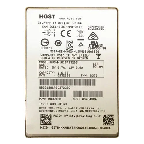 0B32188 HGST Ultrastar SSD1600MM Series 1.6TB Multi-Level Cell SAS 12Gb/s Mainstream Endurance 2.5-inch Solid State Drive