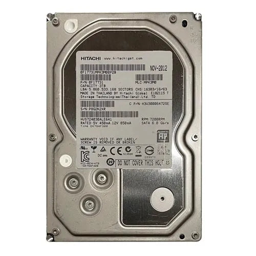 0F17731 HGST Ultrastar 7K4000 Series 3TB 7200RPM SATA 6Gb/s 64MB Cache 512e (TCG) 3.5-inch Enterprise Hard Drive