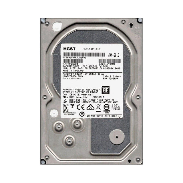 Deskstar NAS 6TB 7200RPM SATA 6Gb/s 128MB Cache 3.5-Inch Hard Drive