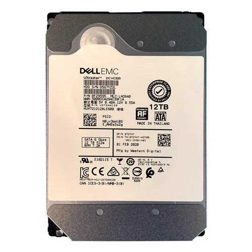 0F29595 HGST Ultrastar DC HC520 Series 12TB 7200RPM SATA 6Gb/s 256MB Cache 512e 3.5-Inch Enterprise Hard Drive