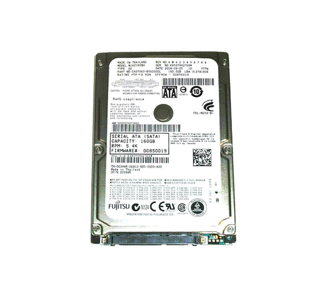 160GB 5400RPM SATA 3Gb/s 8MB Cache 2.5-Inch Hard Drive