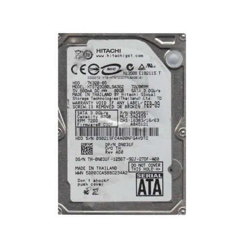 Travelstar 7K320 Series 80GB 7200RPM SATA 1.5Gb/s 16MB Cache 2.5-Inch Plug-in Module Hard Drive