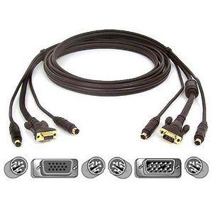 F3X1835B25-GLD Belkin Omnvw Alln1 PS/2 Gold Kit 2Xmndn6M/M Hddb15M/F 25'