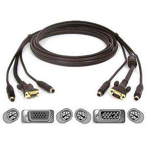 F3X1835-06-GLD Belkin Omnvw Alln1 PS/2 Gold Kit 2Xmndn6M/M Hddb15M/F 6'