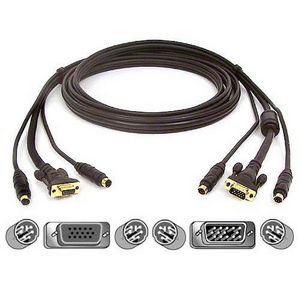 F3X1835B15-GLD Belkin OMNIVIEW ALL N1 PS/2 Gold Kit 2XMNDN6M/M Hddb15M/F 15'