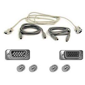 A3X982-15-KIT Belkin OmniView Pro Series KVM Shielded PS/2 Cable 15ft Gray, Beige