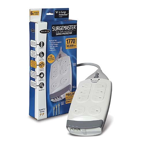 F9S820-06 Belkin SurgeMaster Superior 8 Outlets Surge Suppressor Receptacles: 8 x NEMA 5-15R 1770J