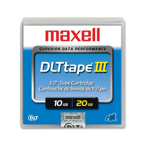 183670 Maxell 10GB(Native) / 20GB(Compressed) DLT III 1/2-inch Tape Media Cartridge