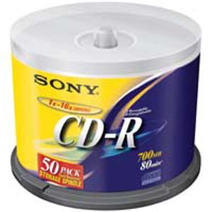 300CDQ80SBB Sony 700MB 16x CD-R Optical Media (300-Pack)