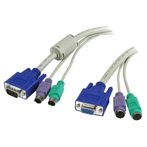 3N1PS2EXT15 StarTech 15 ft 3-in-1 PS/2 KVM Extension Cable