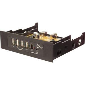 JU-H62B22-S2 SIIG USB 2.0+1394 6-Port Bay Hub 4 x 4-pin USB 2.0 USB Front Panel, 2 x IEEE 1394a FireWire Front Panel Drive Bay