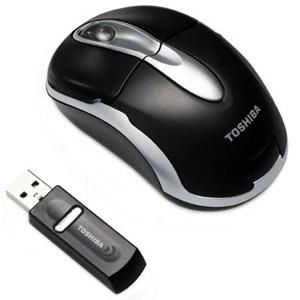 PA3572U-1ETA Toshiba 2.4GHZ-RF Black/Silver Wireless RF Optical Mouse