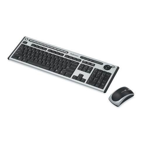 9893401 Fellowes Slimline Cordless Combo Keyboard and Mouse Keyboard Wireless Mouse Wireless Optical