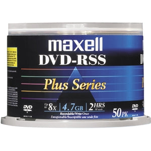 635062 Maxell Plus SS 8x DVD-R Media 4.7GB 120mm Standard 50 Pack Spindle