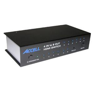 K072C-004B ACCELL UltraAV HDMI 8-Port Audio/Video Switch and Distribution Amplifier 4 x HDMI Video In 8 x HDMI Video Out