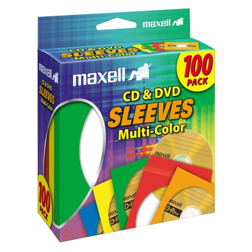 190132 Maxell Multi-Color CD & DVD Sleeve Plastic Assorted