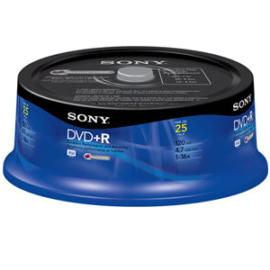 25DPW47RS2 Sony 4x DVD+RW Media 4.7GB 120mm Standard 25 Pack Spindle