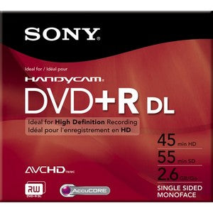 DPR55DLR1H Sony DVD+R Double Layer Media 2.6GB 80mm Mini 1 Pack