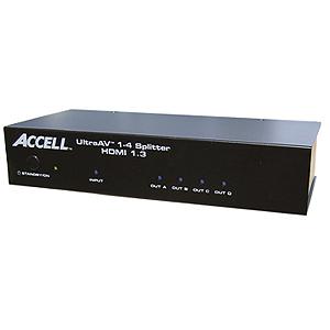 K078C-003B ACCELL UltraAV 1x4 HDMI Audio/Video Splitter 1 x HDMI USB 4 x HDMI USB