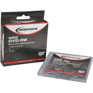 IVR46833 Innovera DVD Rewritable Media DVD-RW 2x 1.40GB 3 Pack Jewel Case 80mm Mini30 Minute Maximum Recording Time