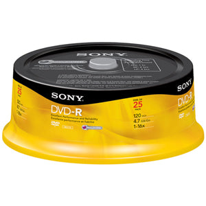 25DMW47RS2 Sony 2x DVD-RW Media 4.7GB 120mm Standard 25 Pack Spindle