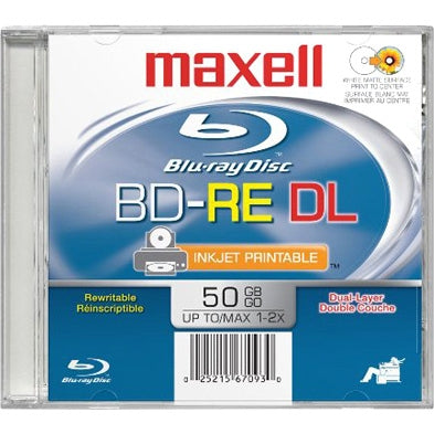 631004 Maxell 2x BD-RE Double Layer Media 50GB 120mm Standard 1 Pack