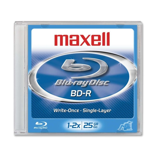 631010 Maxell Blu-ray Recordable Media 25GB 120mm 168Minute Maximum Recording Time 1 Pack Jewel Case