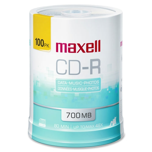 648720 Maxell CD-R 80min 48x No-Logo White inkjet Printable Thermal Printable 100-Spindle