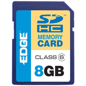 EDGDM-222598-PE Edge Memory 8GB Sdhc Hd Video Card Class 6