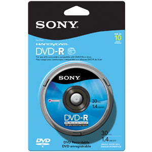 10DMR30RS1H Sony DVD-R Media 1.4GB 80mm Mini 10 Pack Spindle