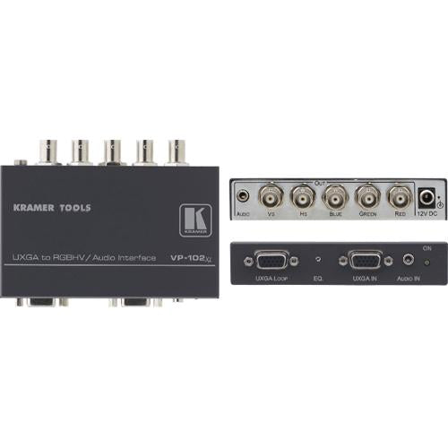 VP-102XL Kramer Signal Converter Functions: Signal Conversion, Video Capturing VGA Audio Line In Audio Line Out External, Rack-mountable