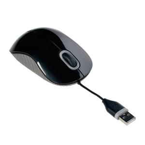 AMU76CA Targus Cord-Storing Optical Mouse Optical USB Black Gray