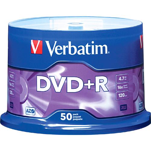 95037-2KIT Verbatim 95037 DVD Recordable Media DVD+R 16x 4.70GB 50 Pack Spindle 120mm2 Hour Maximum Recording Time