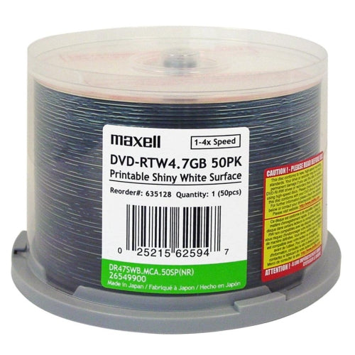 635128 Maxell DVD Recordable Media DVD-R 8x 4.70GB 50 Pack Spindle 120mm