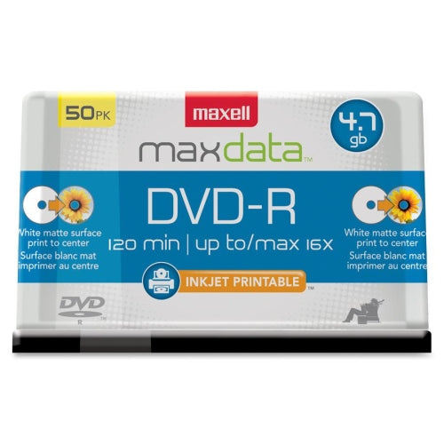 635129 Maxell DVD-R 4.7GB 8X Printable (No-Logo) 50-Pack Spindle