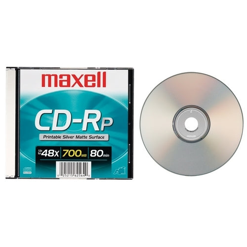 648711 Maxell CD-R 80mm 48x No-Logo Inkjet Printable Thermal Printable Slim Jewelcase