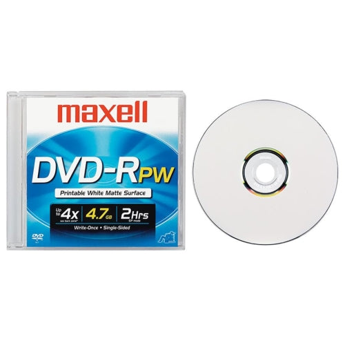 635126 Maxell DVD-R 4.7GB 4x No-Logo White Inkjet Printable Jewelcase