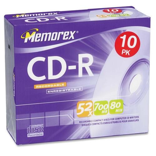 32024514CP6 Imation Memorex 700MB 52x CD-R Optical Media (10-Pack)