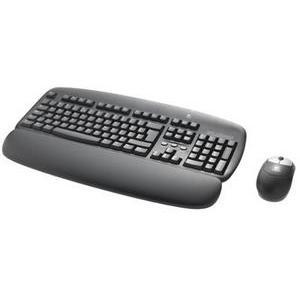 967437-0403 Logitech Cordless Desktop Set Contains Keyboard Optical Mouse and USB Wireless Receiver (Black)