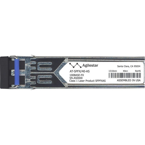 AT-SPFX/40-AS Agilestar 100Mbps 100Base-FX Single-mode Fiber 40km 1310nm Duplex LC Connector SFP Transceiver Module for Allied Telesis Compatible