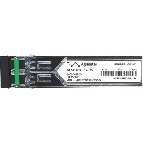 AT-SPLX40/1550-AS Agilestar 1Gbps 1000Base-ZX Single-mode Fiber 40km 1550nm Duplex LC Connector SFP Transceiver Module