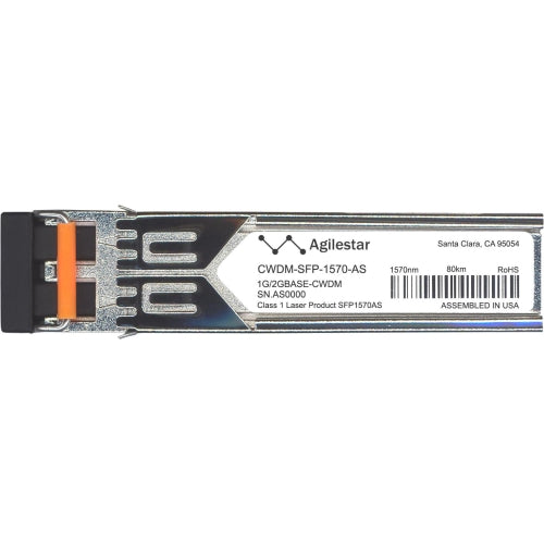 CWDM-SFP-1570-AS Agilestar 1Gbps 1000Base-CWDM Single-mode Fiber 80km 1570nm Duplex LC Connector SFP Transceiver Module