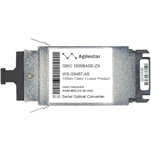 WS-G5487-AS Agilestar 1Gbps 1000Base-ZX Single-mode Fiber 70km 1550nm Duplex SC Connector GBIC Transceiver Module