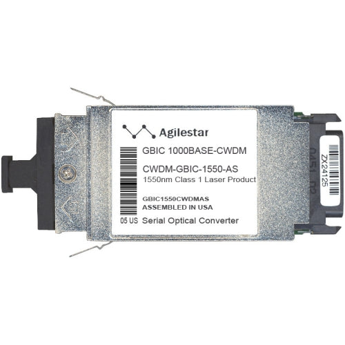 CWDM-GBIC-1550-AS Agilestar 1Gbps 1000Base-ZX CWDM Single-mode Fiber 80km 1550nm Duplex SC Connector GBIC Transceiver Module for Cisco Compatible