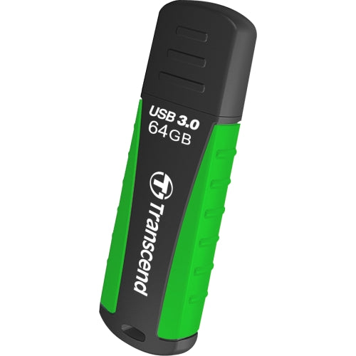 TS64GJF810 Transcend JetFlash 810 64GB USB 3.0 Flash Drive Black and Green Shock Proof